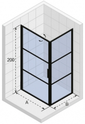 Sprchová zástěna Riho Grid černá 