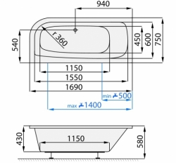 Vana Santech Optima 169 x 75