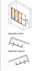 Vanová zástěna Hüppe Design elegance 3-dílná