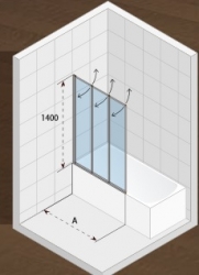 Skládací vanová zástěna Riho Alta 100cm